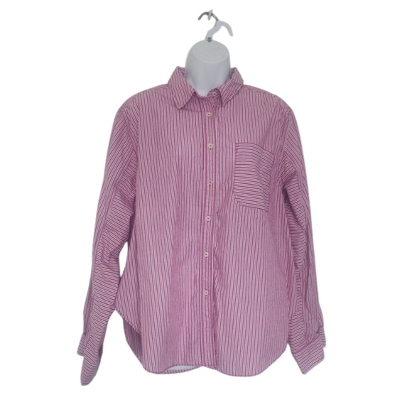Free People Tie It In A Bow Oversized Button Down Shirt Size Medium Pink. - Picture 4 of 10